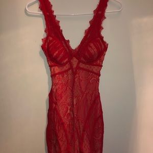Red Lace Cocktail Dress